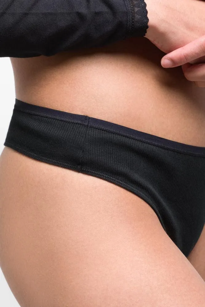 3 Pack Thongs Black, Grey & White