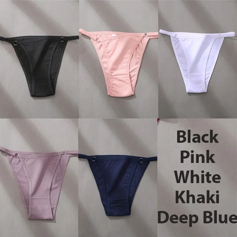 5 Pack Set Underwear Cotton Panties Lingerie Underpants Hoop Design Waistband Briefs Intimate Bikini Panty