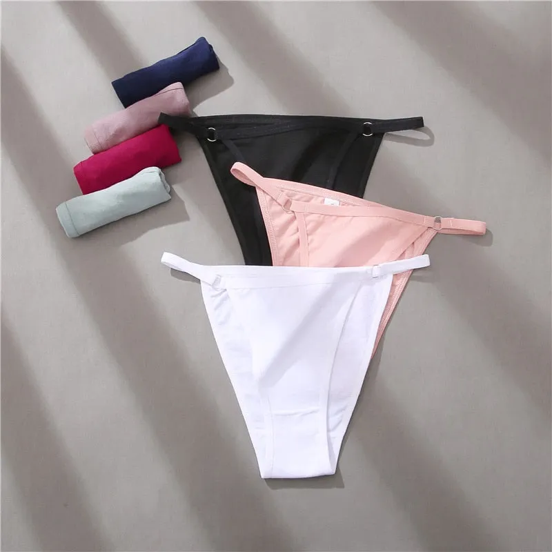 5 Pack Set Underwear Cotton Panties Lingerie Underpants Hoop Design Waistband Briefs Intimate Bikini Panty