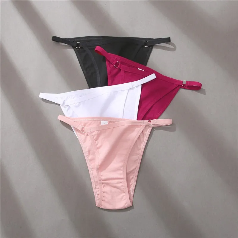 5 Pack Set Underwear Cotton Panties Lingerie Underpants Hoop Design Waistband Briefs Intimate Bikini Panty