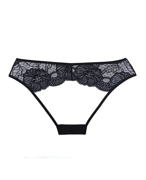 Adore Kiss Mesh & Lace Open Panty Black One Size Fits Most