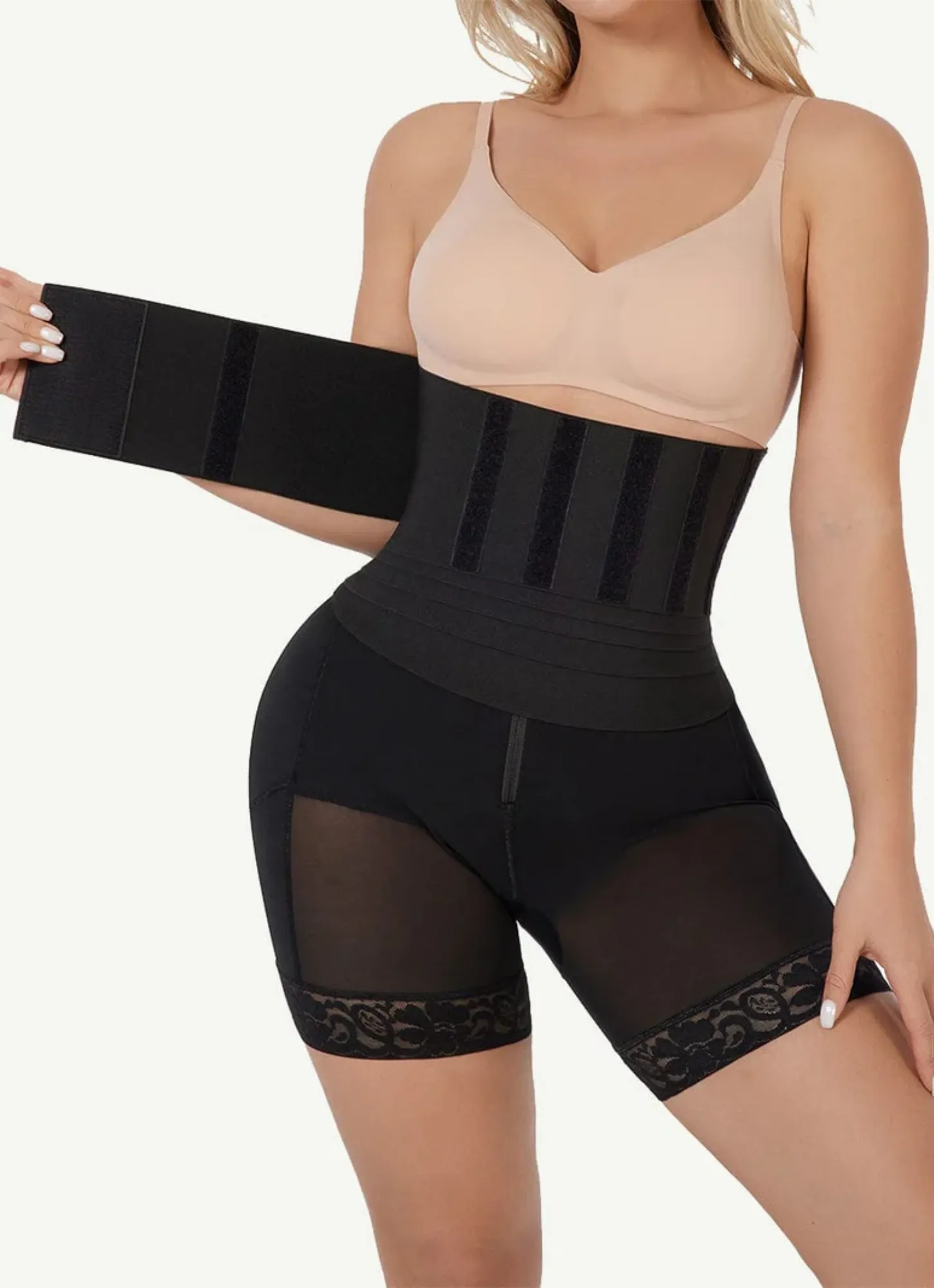 Butt Lifting Shapewear Shorts for Women - Removable Snatch Me Up Waist Trainer for lower Belly Fat