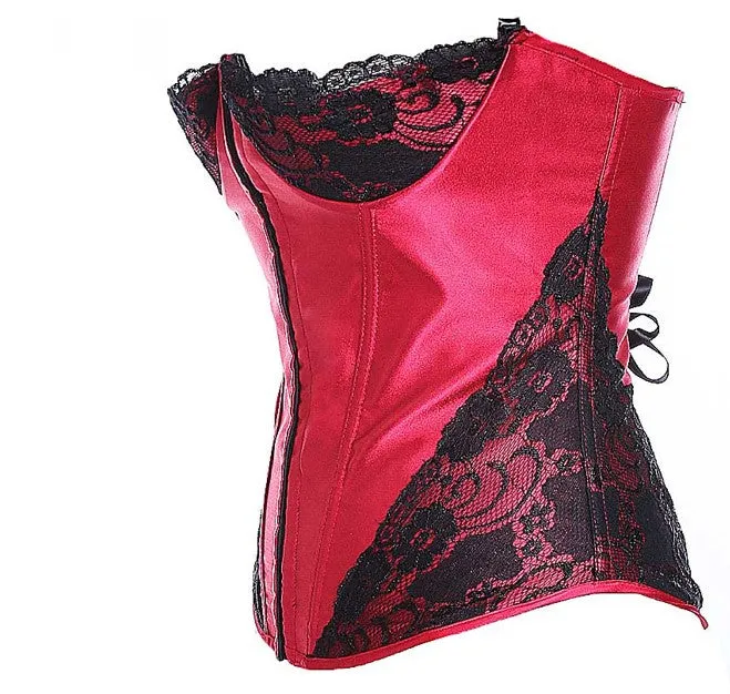 Corset Push-up Bra with Panties - 3XL (Red)