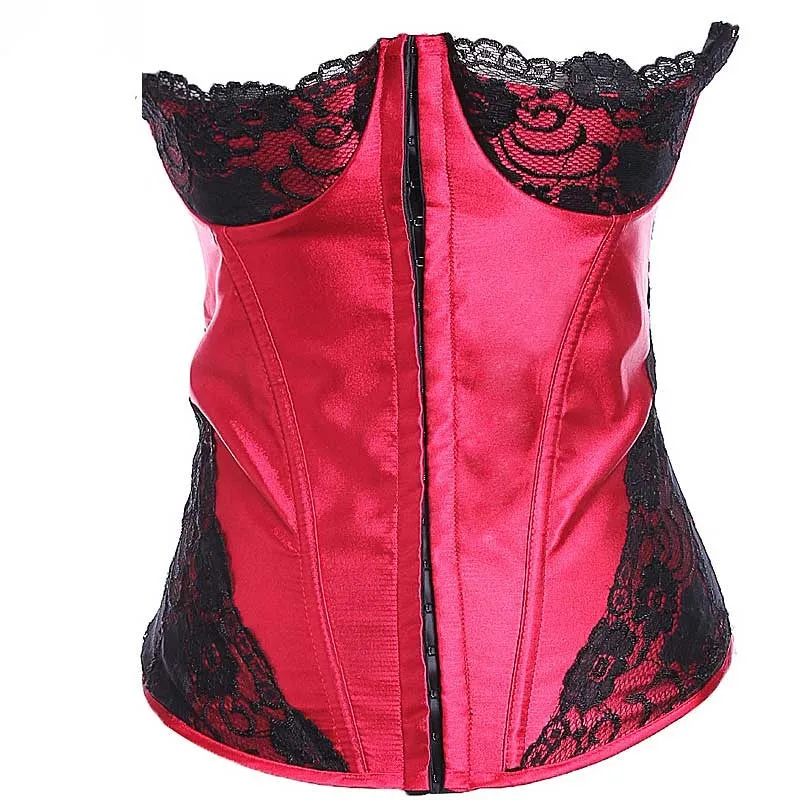 Corset Push-up Bra with Panties - 3XL (Red)