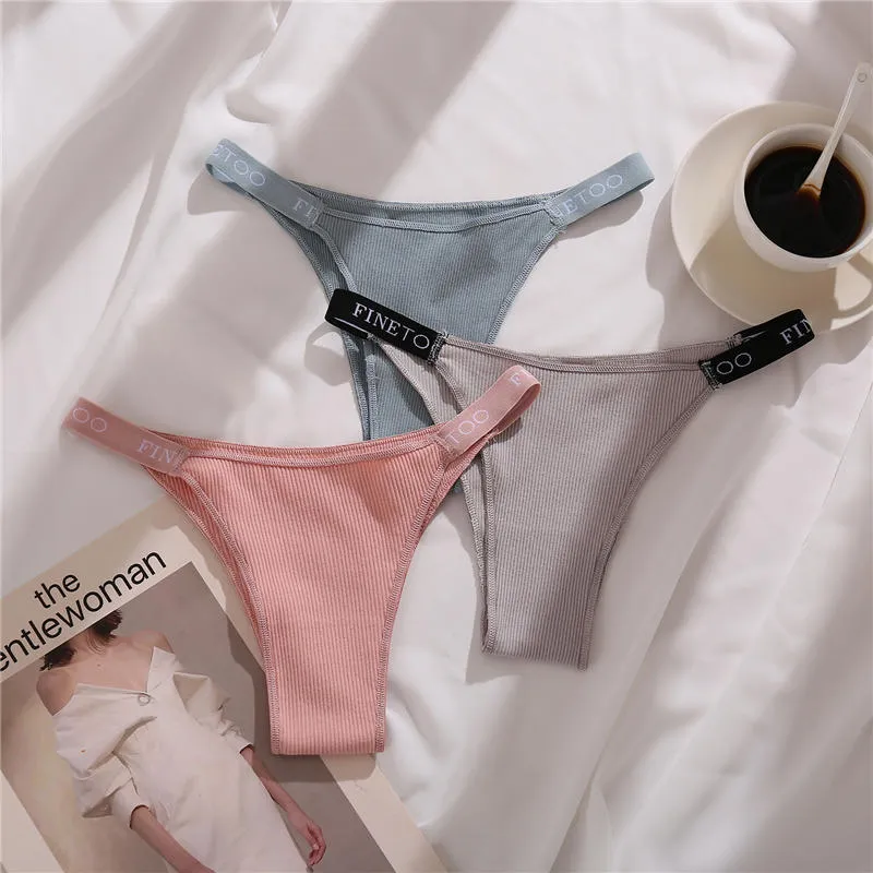 Cotton Mix Letter Waist Panties Underpants Comfortable Underwear Thong Pantys Intimates