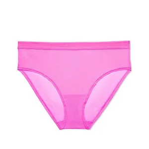 Curvy Couture Sheer Mesh Short Briefs, Pink