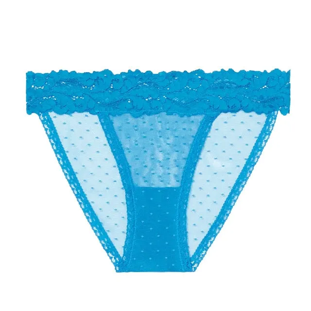 Dot Mesh Lace Underwear Low-waist Briefs Transparent intimates Lingerie Thong Sexy Panties