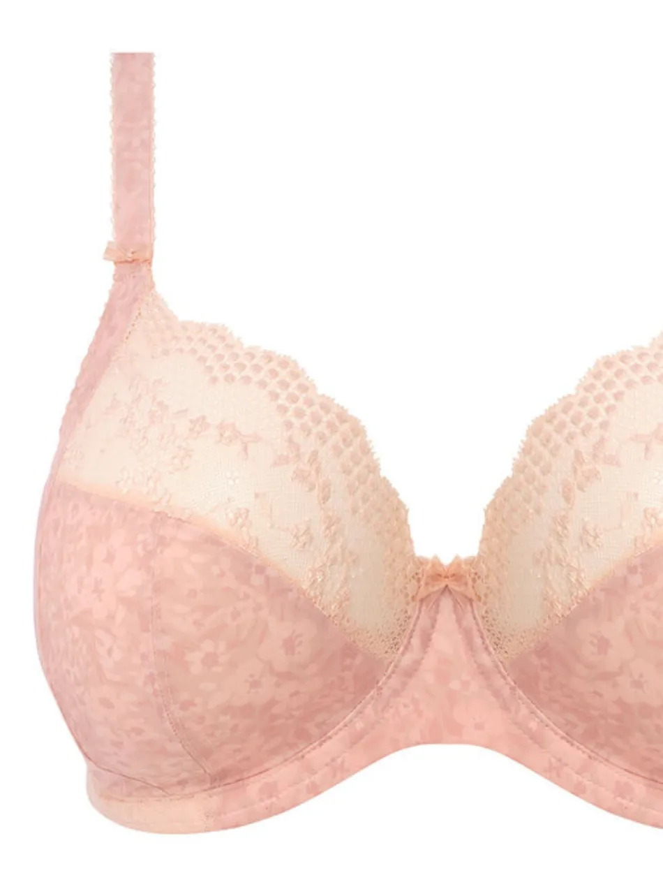 Elomi Lucie Underwire Plunge Bra Stretch Ballet Blush | Pale Blush Elomi Lucie Bra | Elomi Lucie Plunge Bra