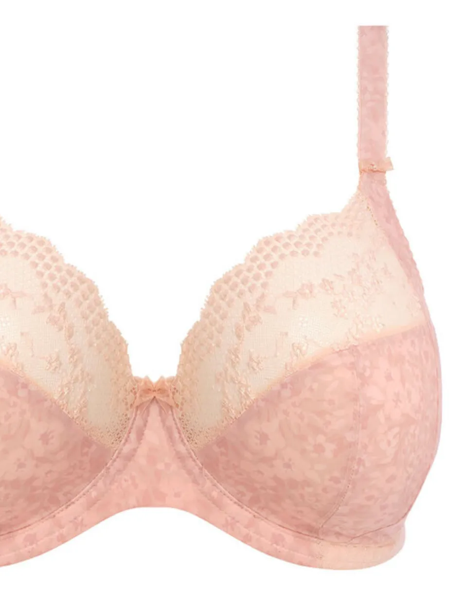 Elomi Lucie Underwire Plunge Bra Stretch Ballet Blush | Pale Blush Elomi Lucie Bra | Elomi Lucie Plunge Bra