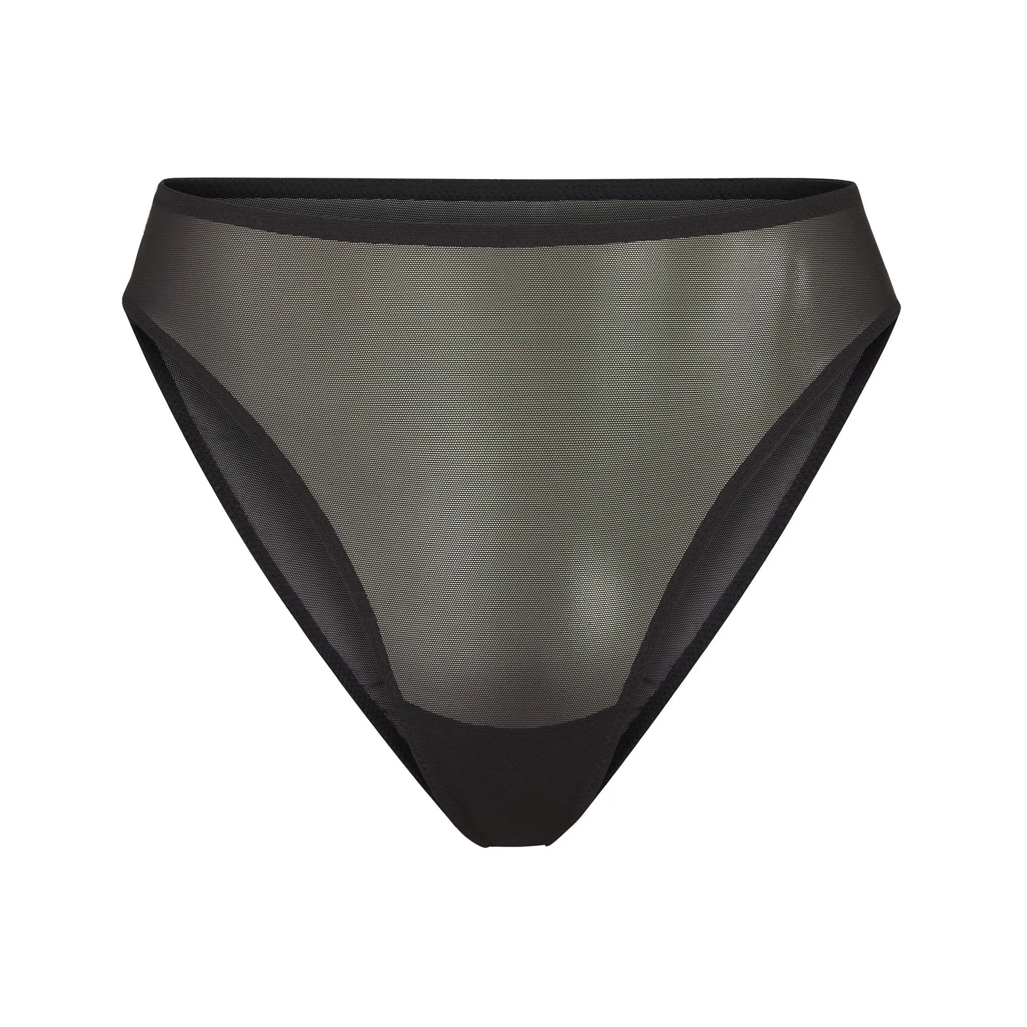 HIGH CUT MESH BIKINI BRIEF | ONYX