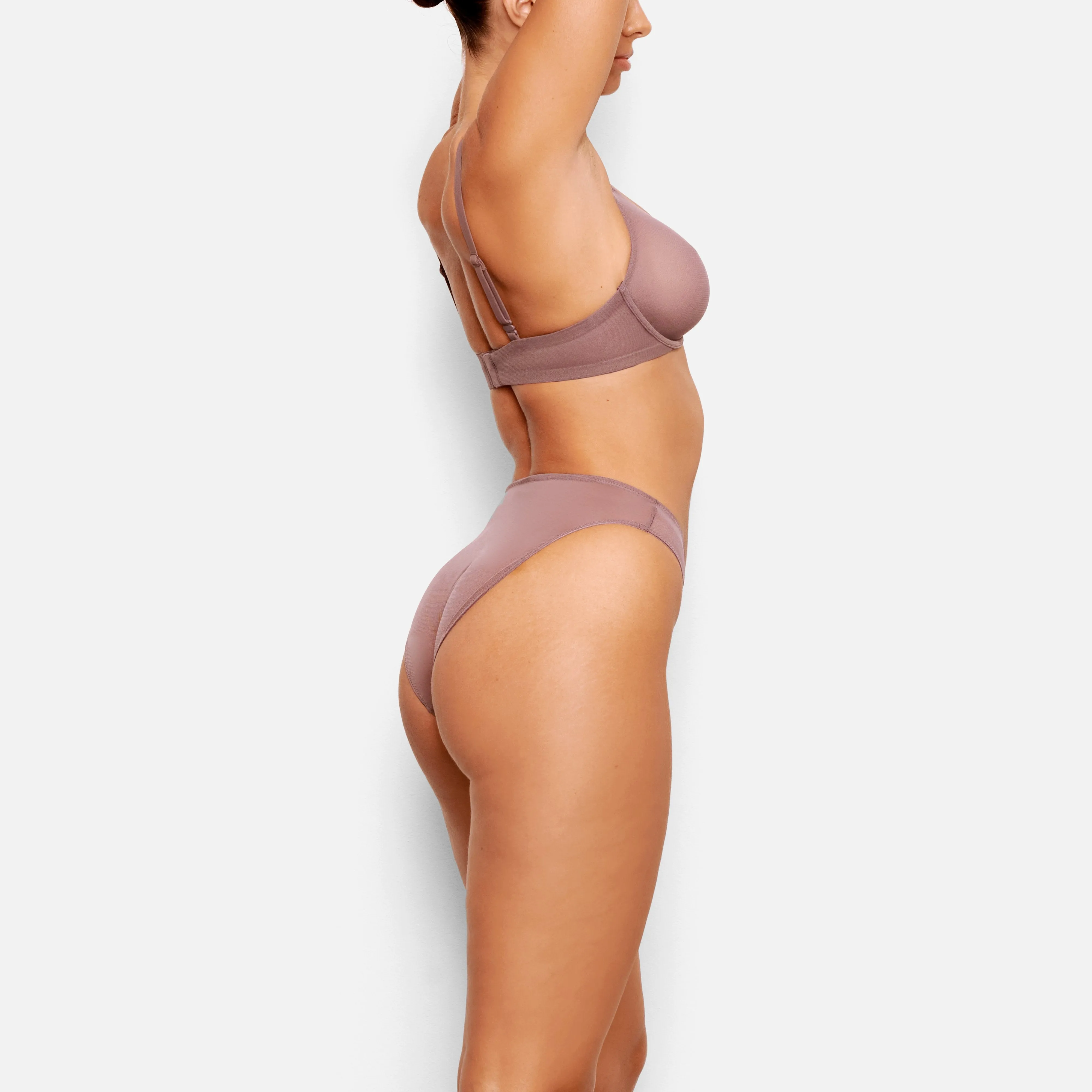 HIGH CUT MESH BIKINI BRIEF | PLUM