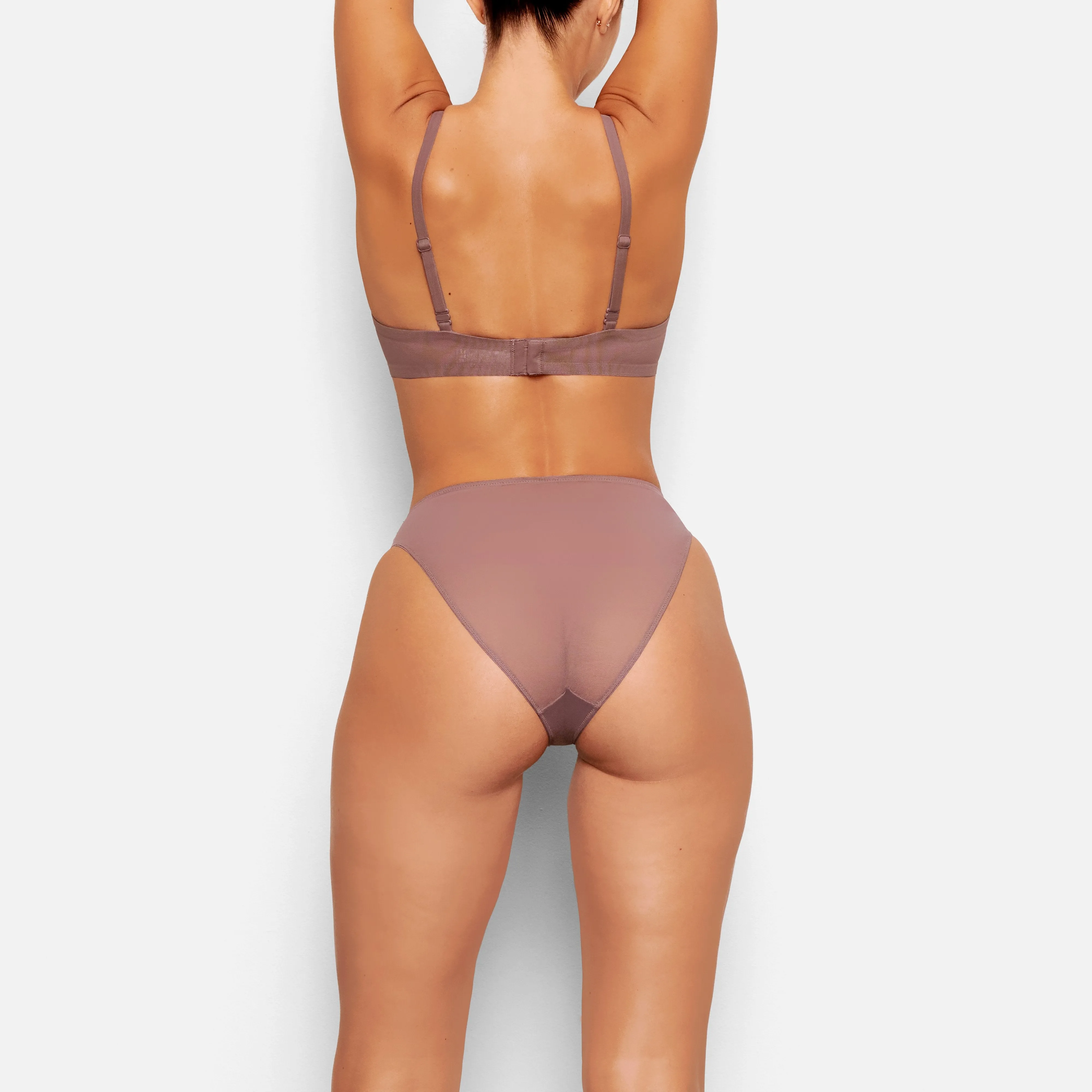 HIGH CUT MESH BIKINI BRIEF | PLUM