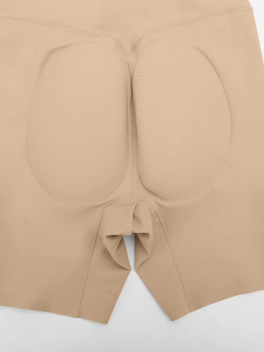 Low-cut Back Body Shaper with Built-in Removable Buttocks and Crotch Pads