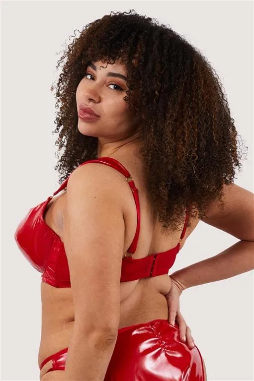 Maxine Red PVC Plunge Bra