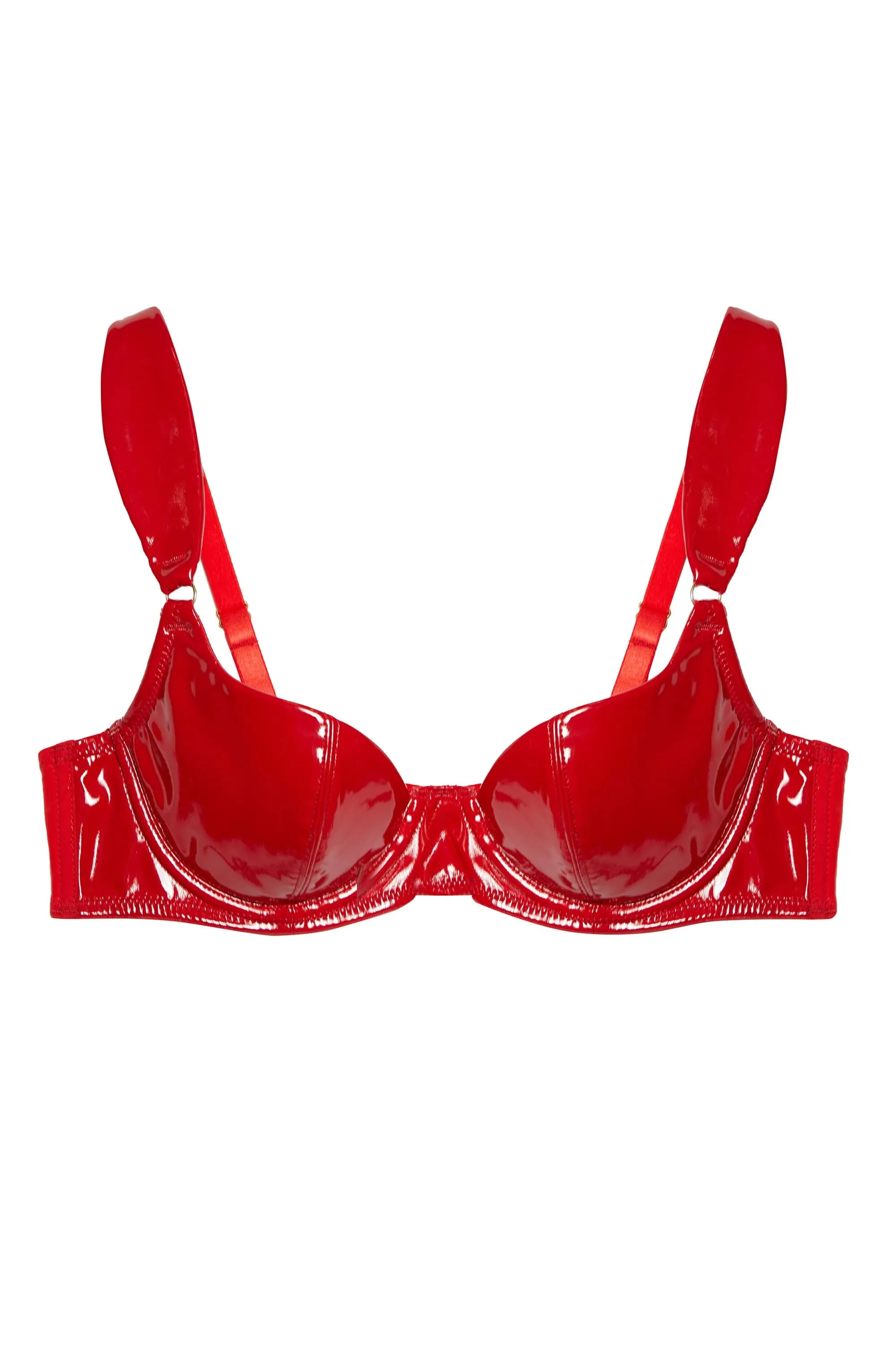 Maxine Red PVC Plunge Bra