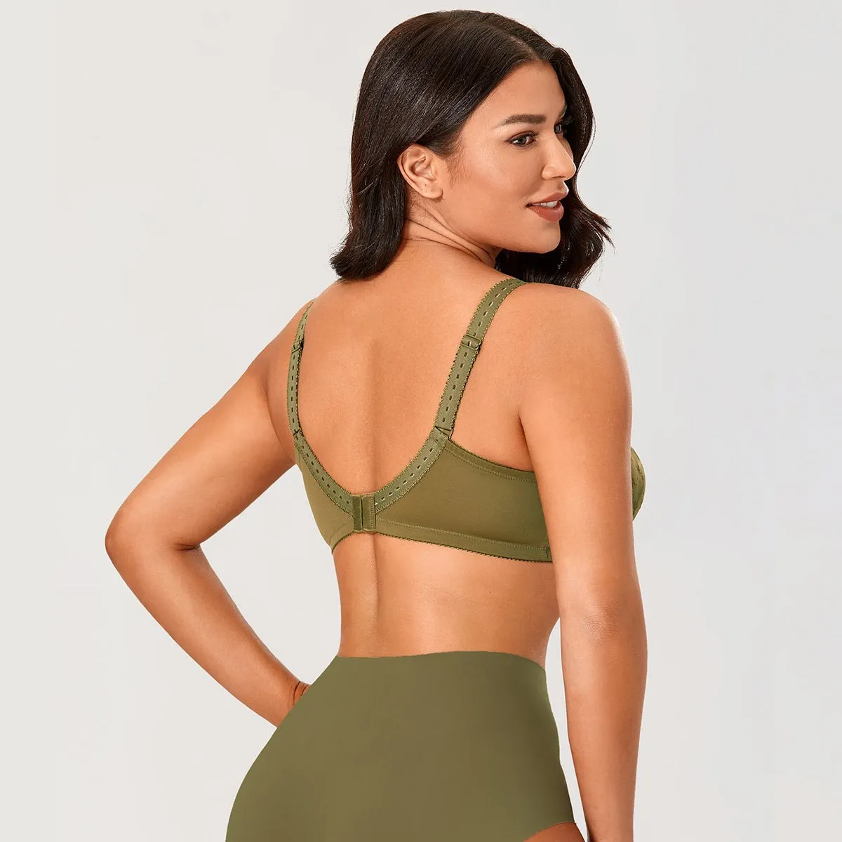 Natural Curve Wireless Olive Full Figure Bra