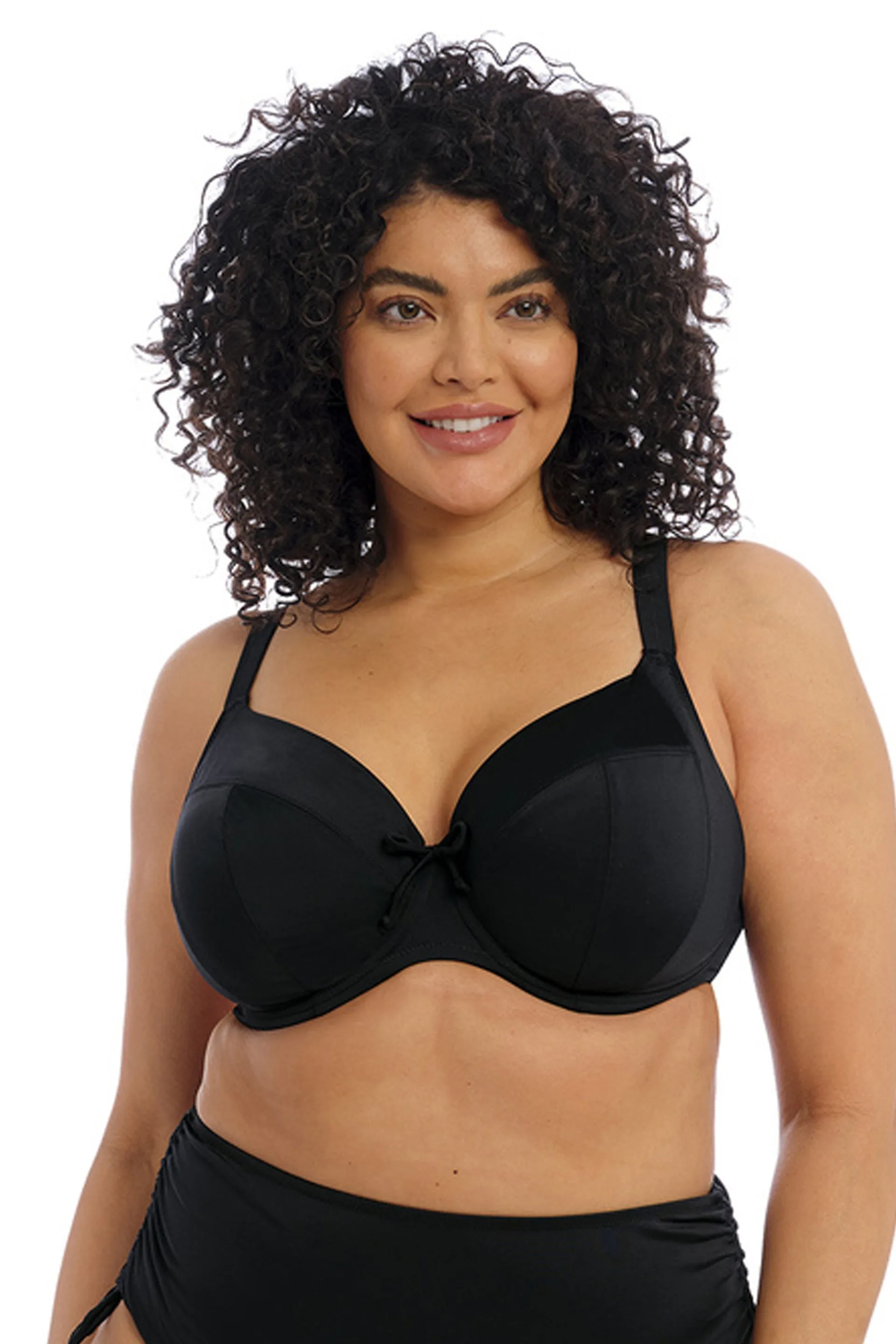 Plain Sailing Plunge Bikini Top Black