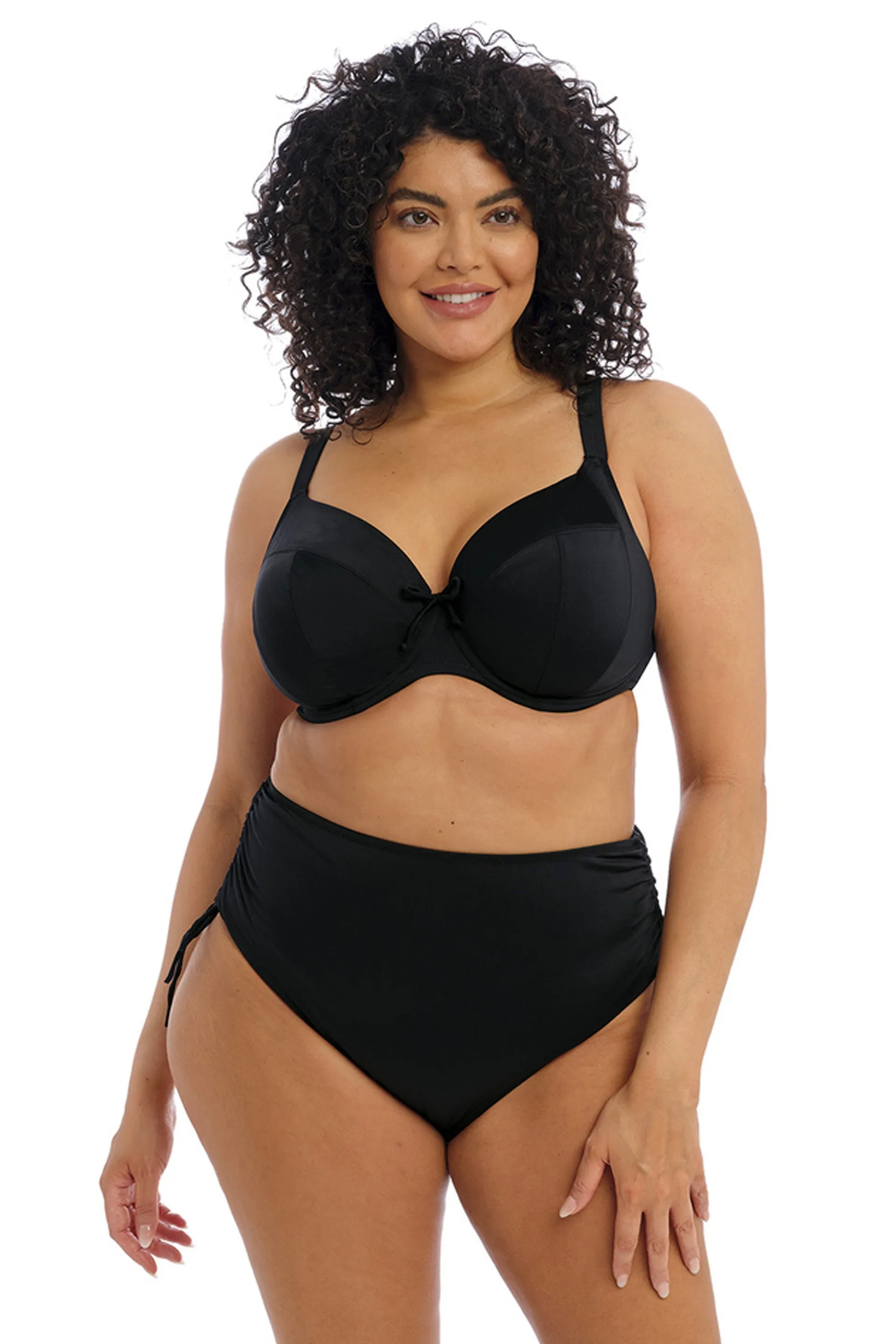 Plain Sailing Plunge Bikini Top Black