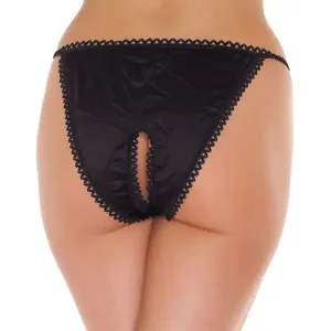 Rimba Sexy Black Crotchless G-string with Bow