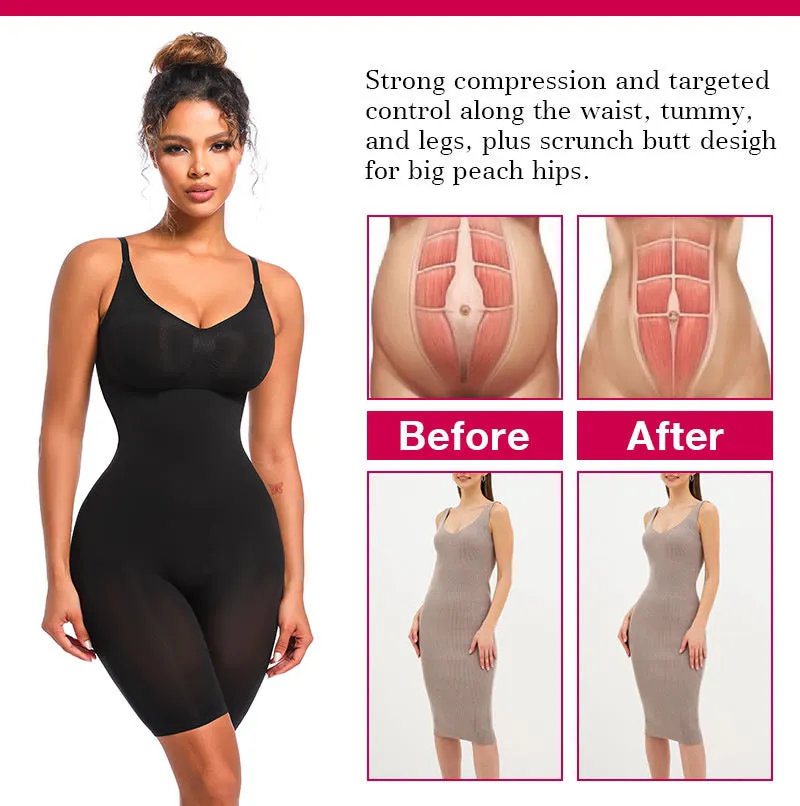 Seamless full body shapewear In black