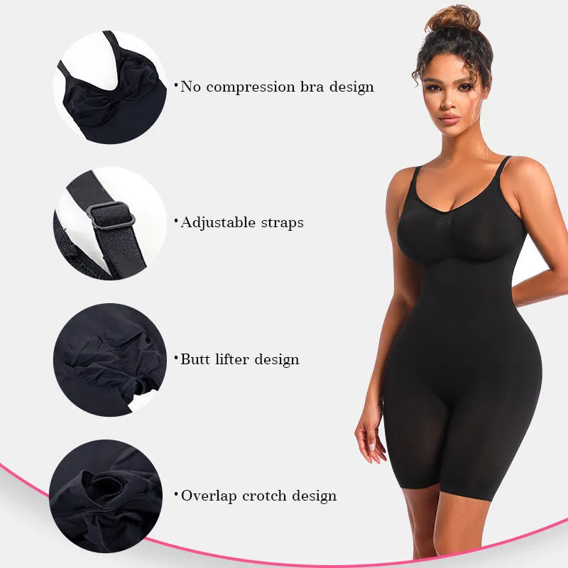 Seamless full body shapewear In black