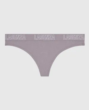 Smooth Thong Panty with Logo Band