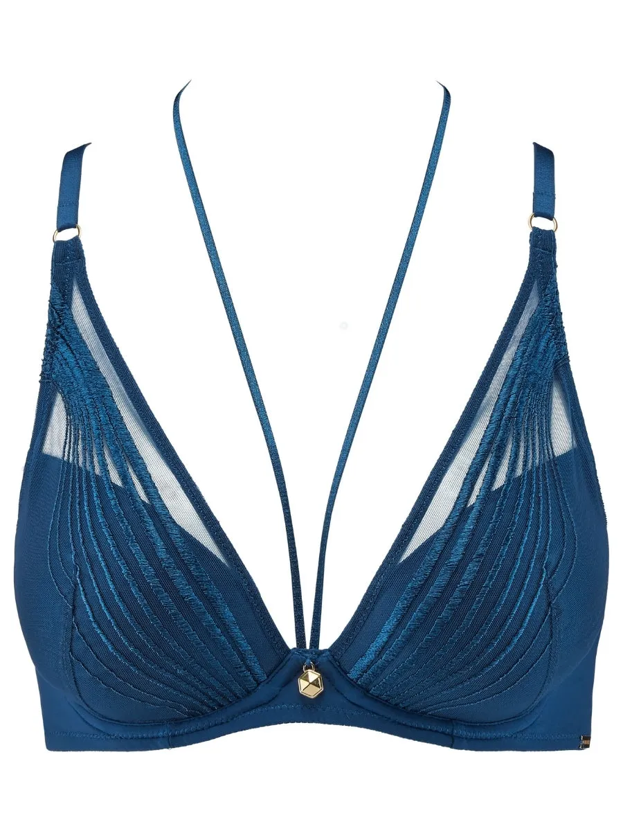 Sumptuous Waves High Apex Push Up Bra - Imperial Blue