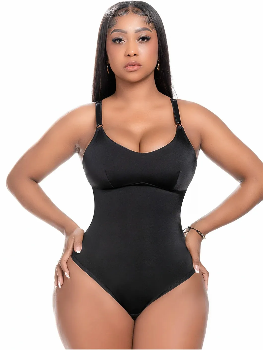 Tummy Control Bodysuit Shapewear Thong With Built-In Bra | Daily Use