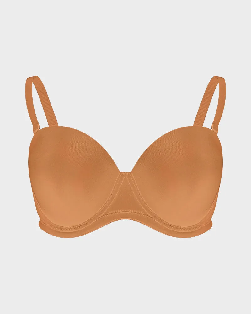 Versatile Molded Cup Underwire Bra with Removable Straps