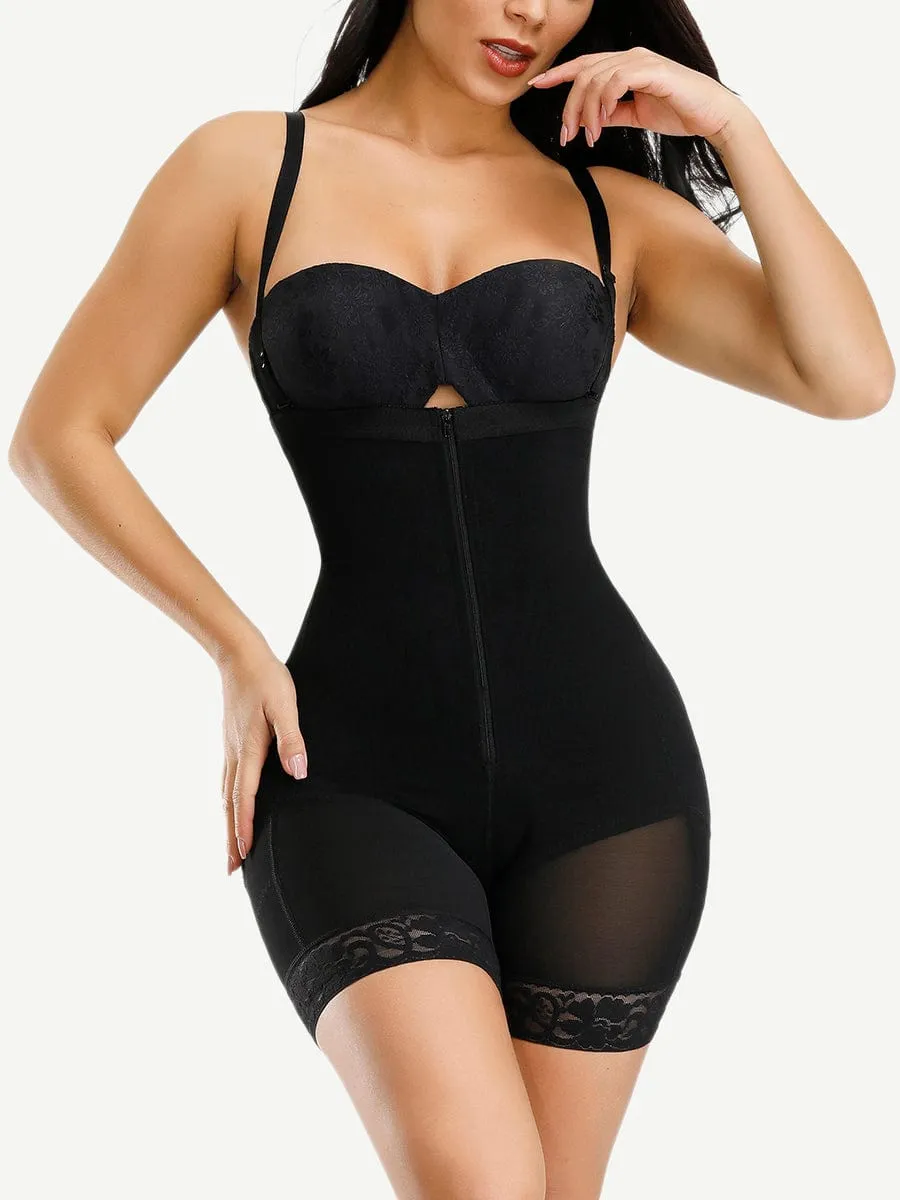 Wholesale Detachable Straps Post Surgery Full Body Shaper Zipper Abdominal Control