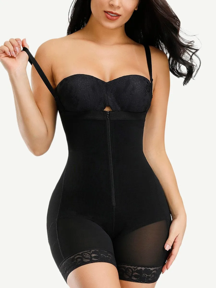 Wholesale Detachable Straps Post Surgery Full Body Shaper Zipper Abdominal Control