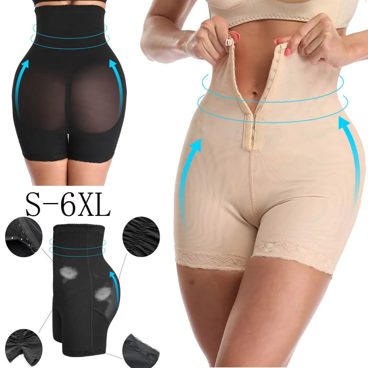 Women Shapewear Fajas Thigh Slimmer Butt Lifter High Waist Tummy Control