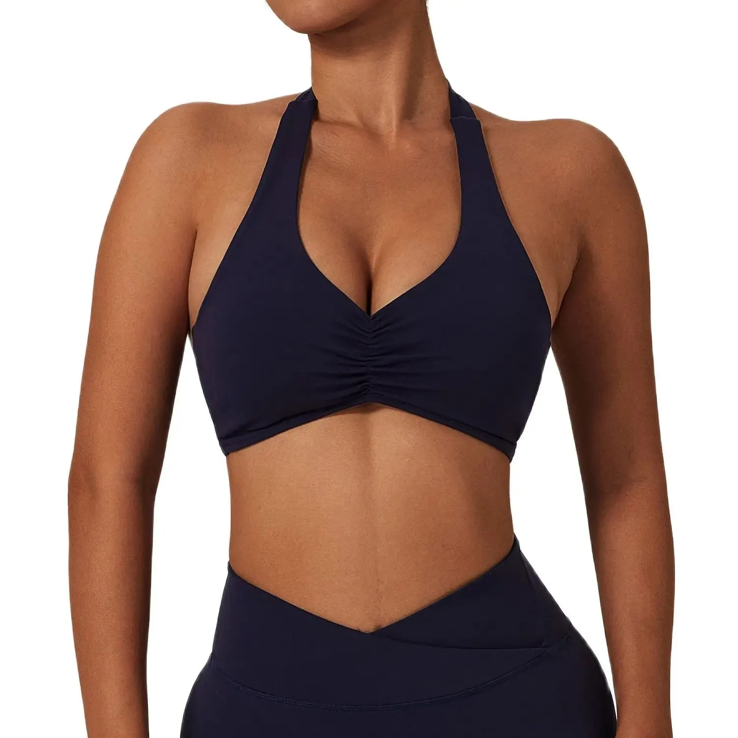 Women's Halter Sports Bra. Gym Yoga Top Workout Clothes.