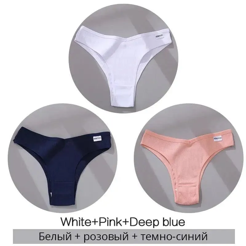 Women's  Sexy Cotton Brazilian Panties 3Pcs/set