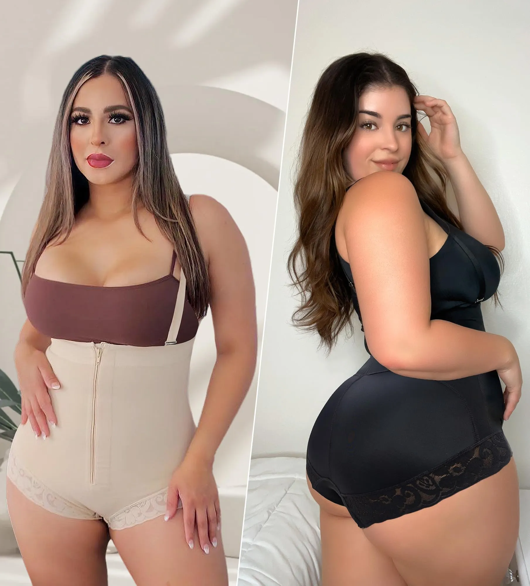 YIANNA Fajas Colombianas Postparto Shapewear for Women Tummy Control High Compression Body Shaper with Hook Crotch